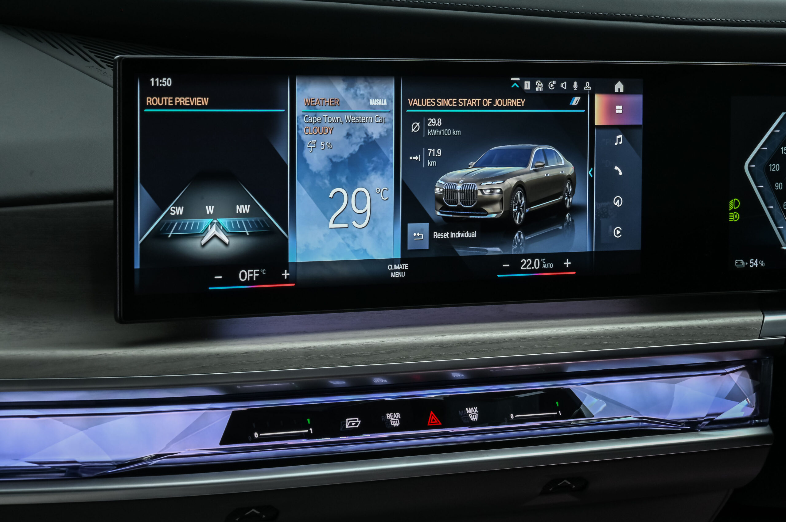 BMW 7 Series (G70) infotainment screen with iDrive Operating System 8.