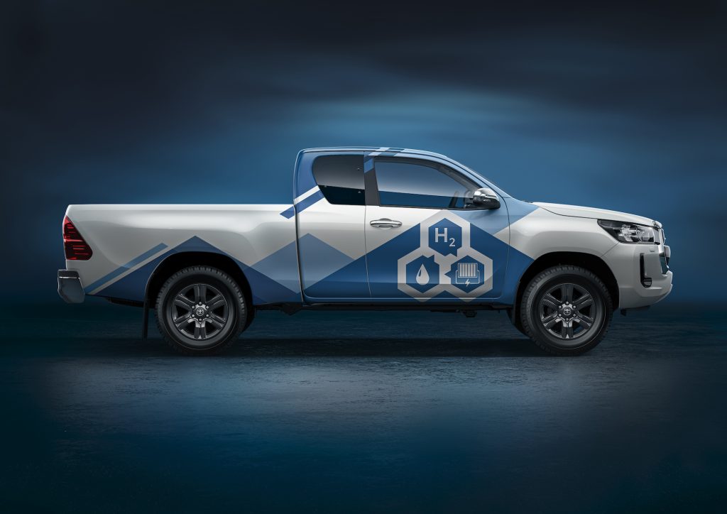 A hydrogen-powered Toyota Hilux.