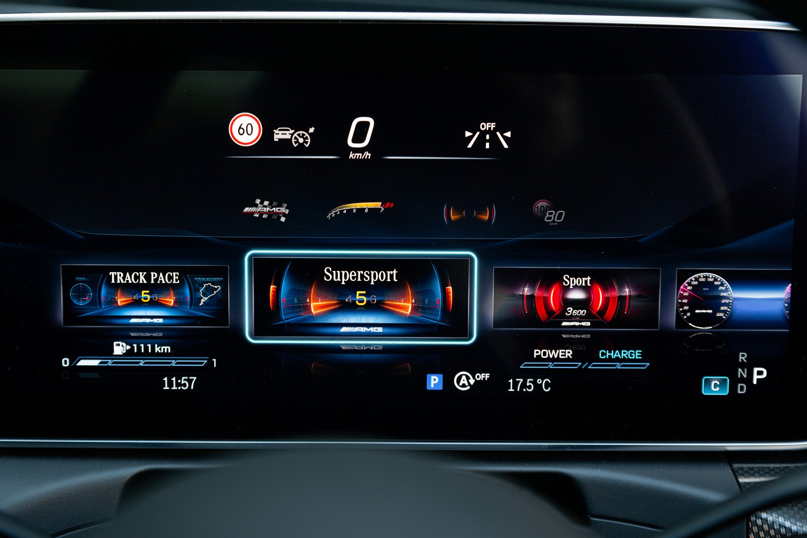 2023 Mercedes-AMG C43 4Matic's digital instrument cluster.
