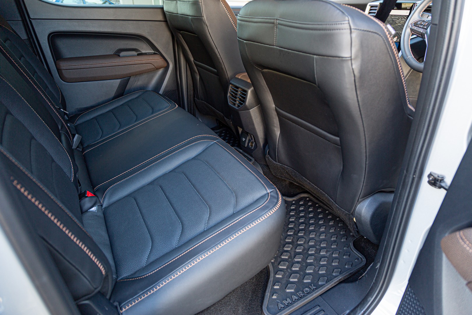 The 2023 Volkswagen Amarok has a 240V power outlet at the back.