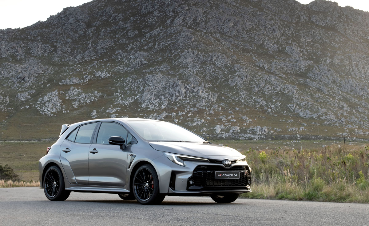 2023 Toyota GR Corolla front three-quarter view.