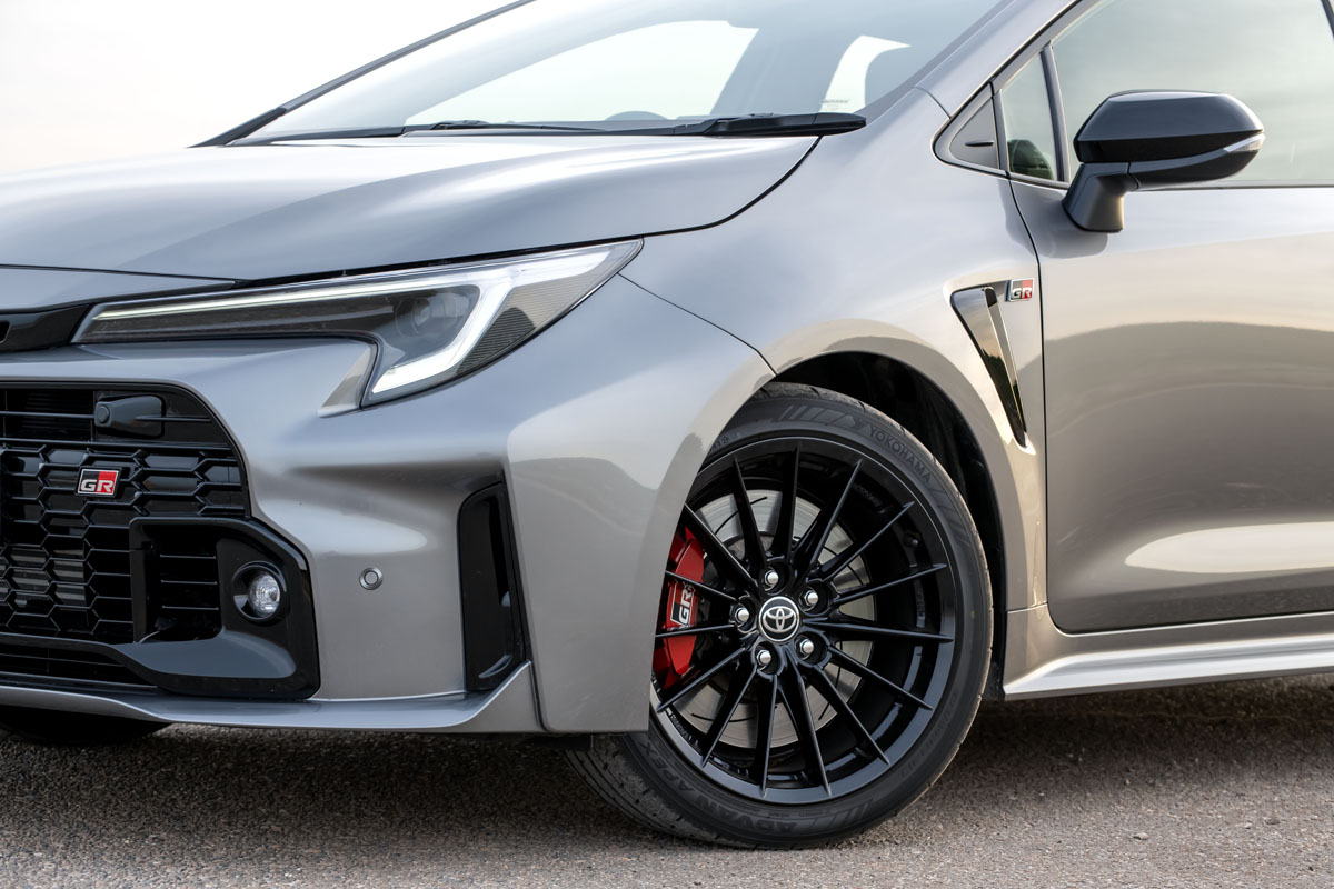 2023 Toyota GR Corolla comes fitted with 18-inch ENKEI cast aluminium wheels.