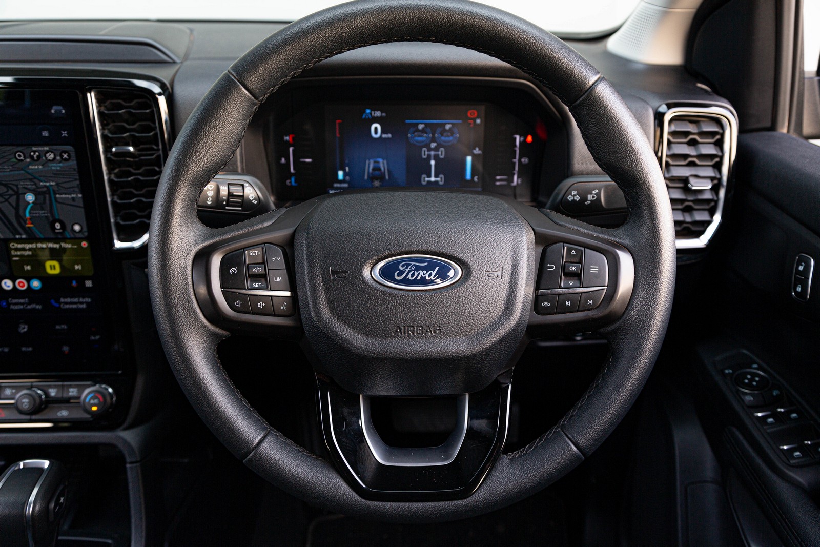 Ford Everest Sport multifunction steering wheel.