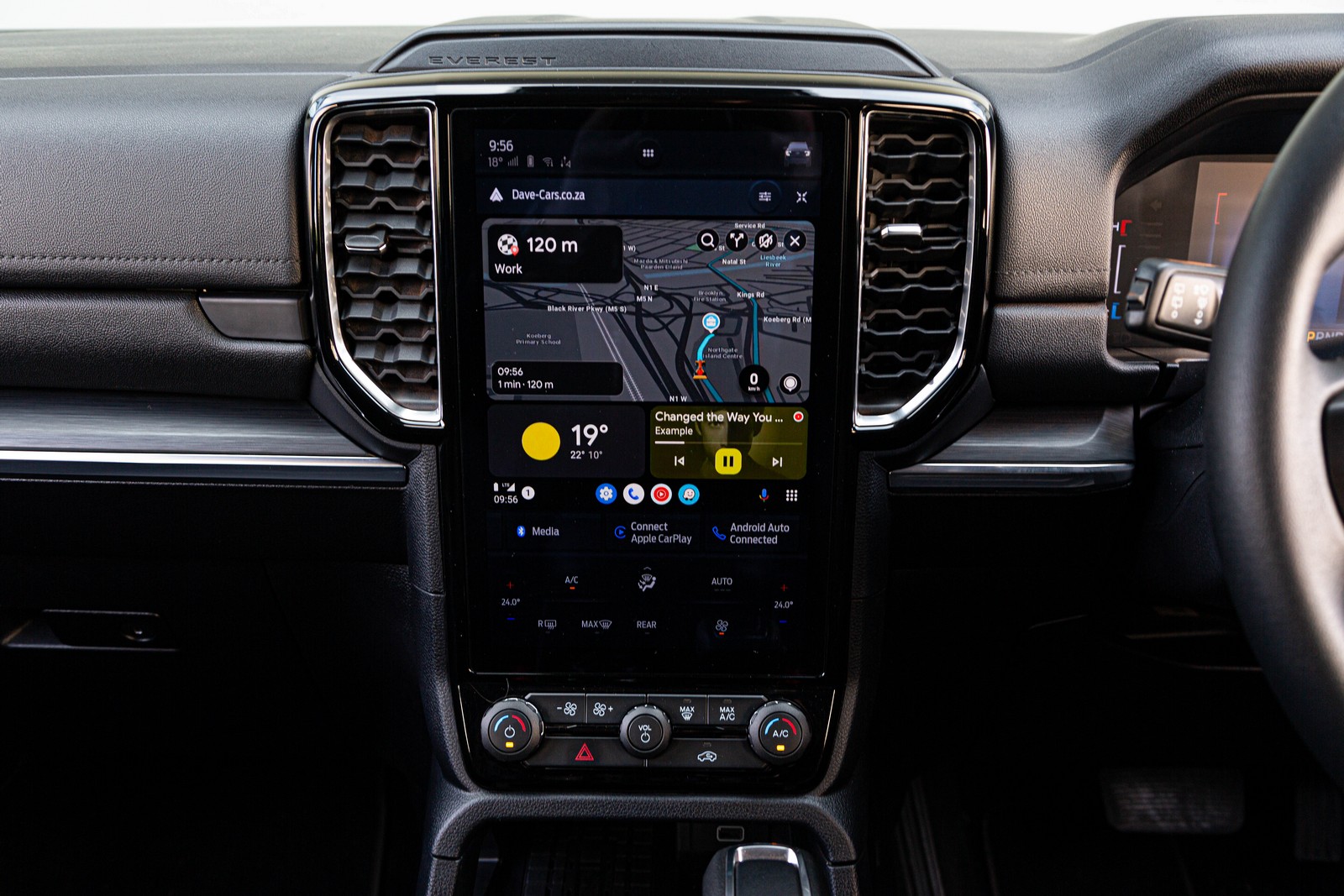 Ford Everest Sport infotainment touchscreen.