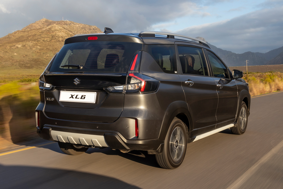 Suzuki XL6 rear three-quarter view.