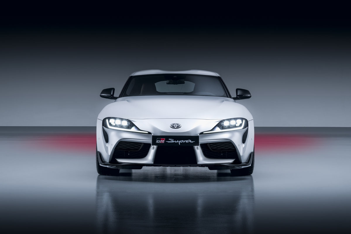 2023 GR Supra front-on view.