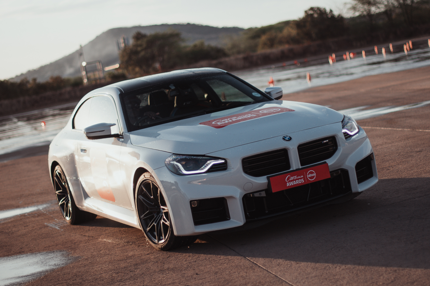 2025 CarsAwards Performance Car finalist BMW M2 on Gerotek skid pan