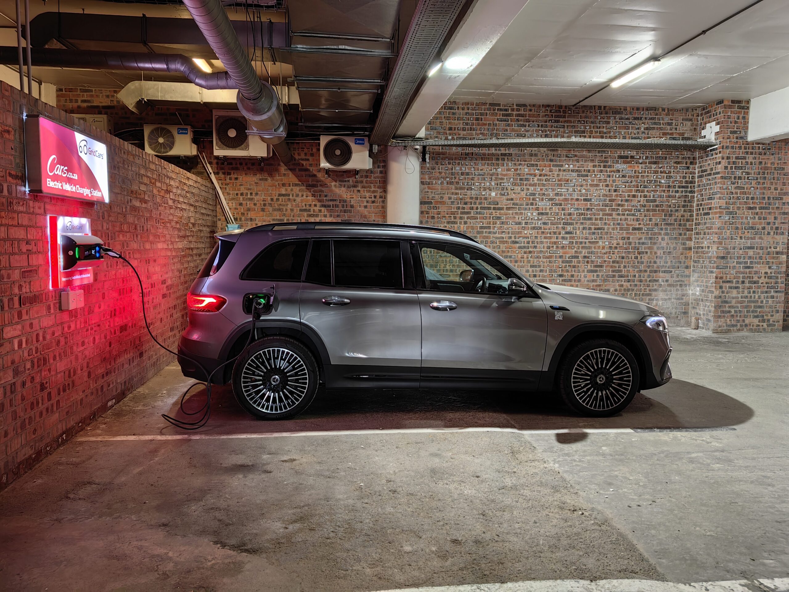 Mercedes-Benz EQB being recharged at the Cars.co.za office.