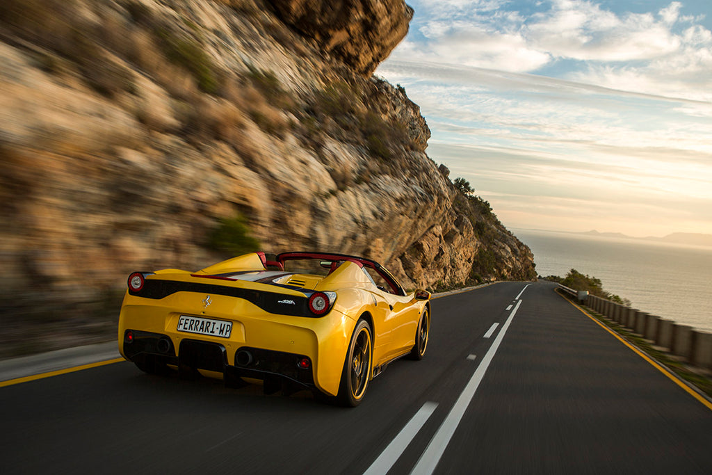 Ferrari 458 Speciale Aperta rear tracking shot