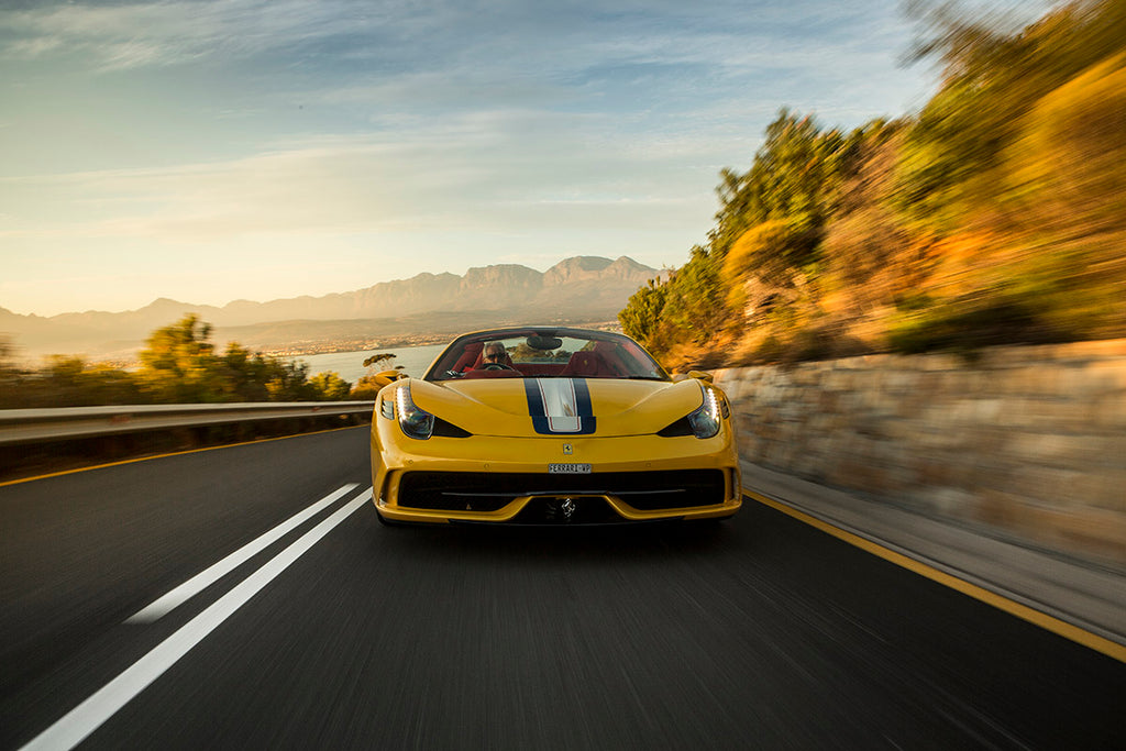 Ferrari 458 Speciale Aperta front tracking shot