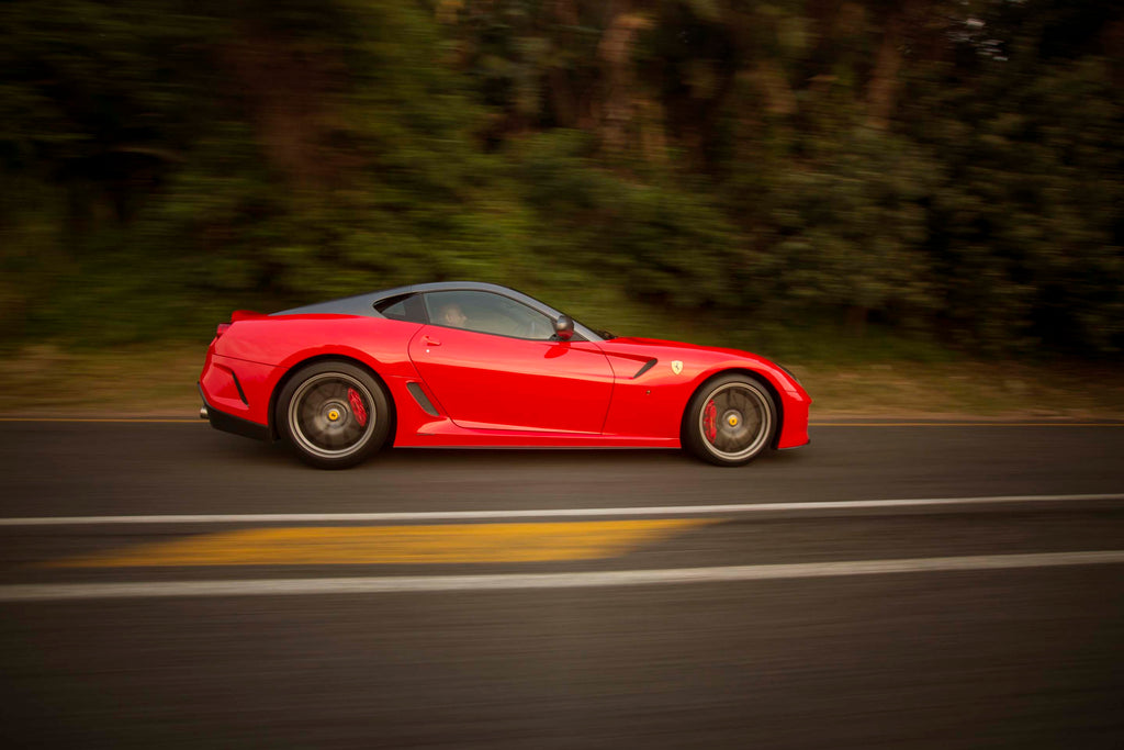 Ferrari 599 GTO profile tracking shot
