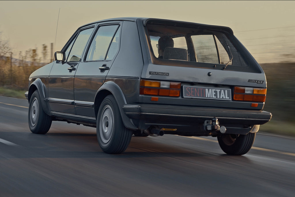Volkswagen Golf 1 GTI rear three-quarter tracking shot