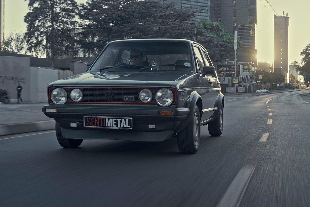 Volkswagen Golf 1 GTI front tracking shot