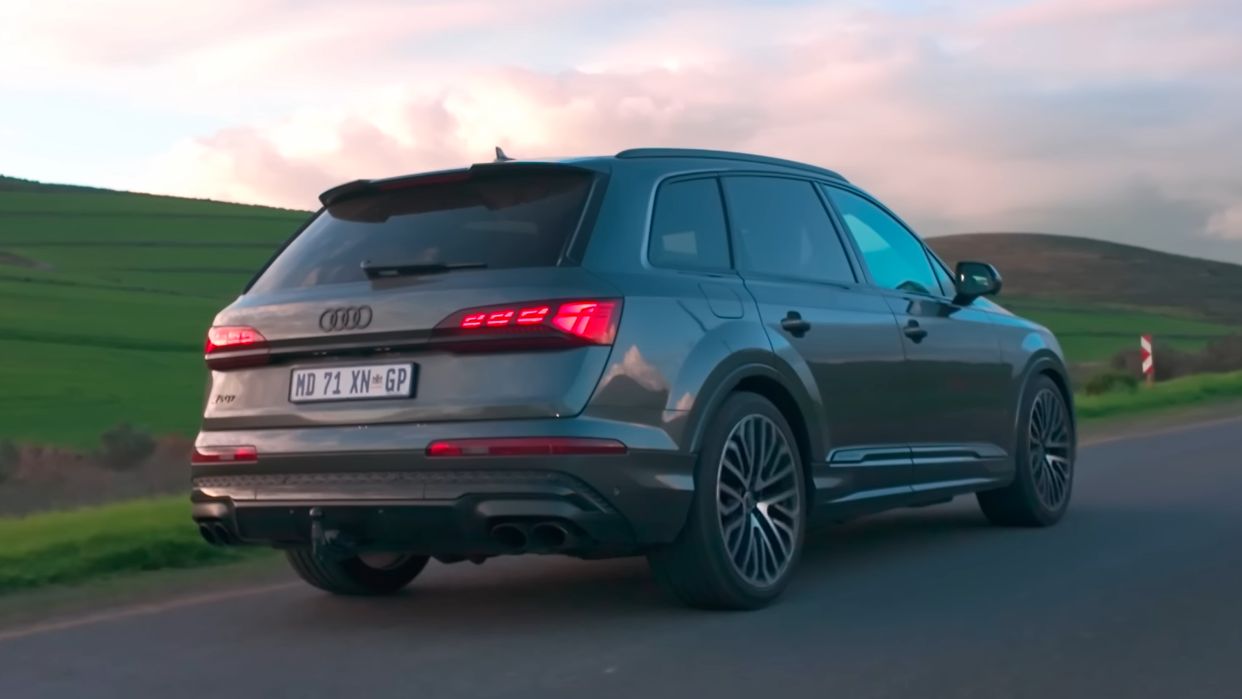 Audi SQ7 rear three-quarter tracking shot