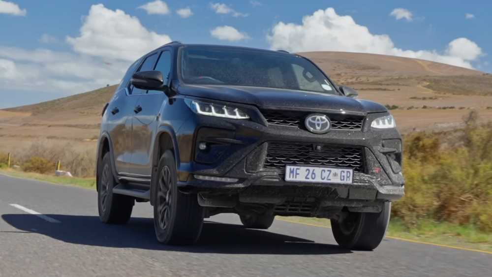 Toyota Fortuner GR-S front tracking shot