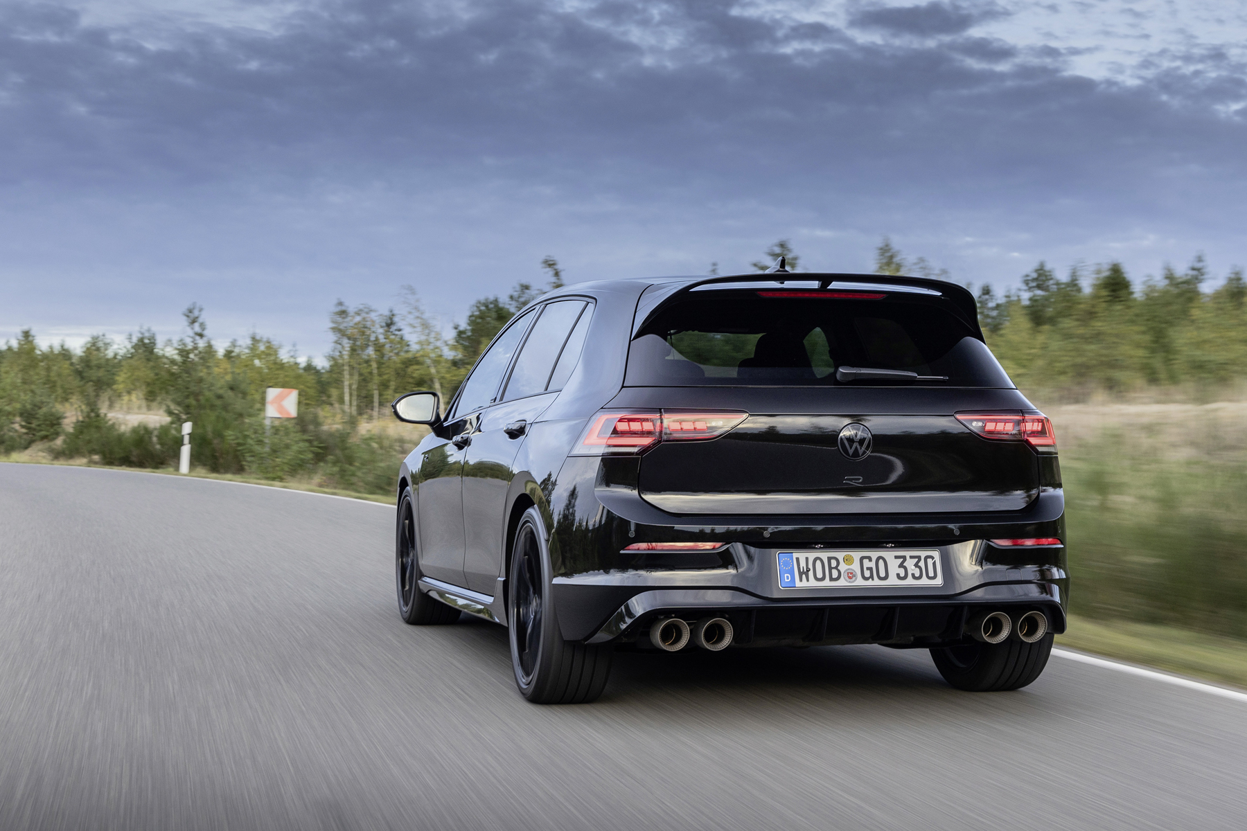 VW Golf 8.5 R rear tracking shot